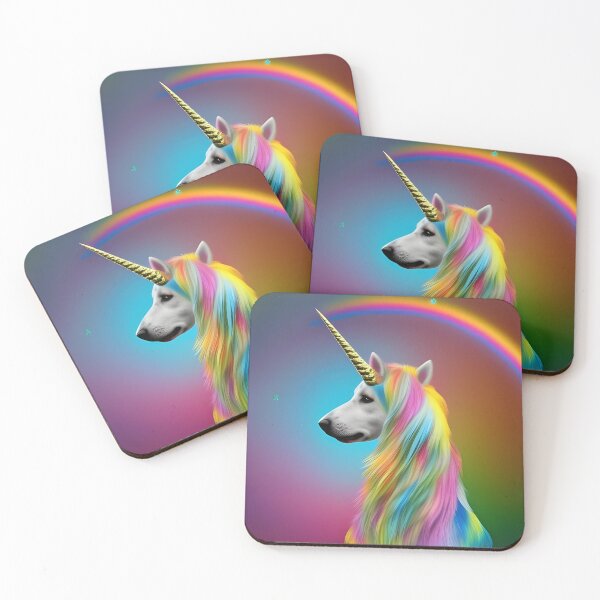 Item preview, a dog unicorn with the rainbow designed and sold by BGM by AI.