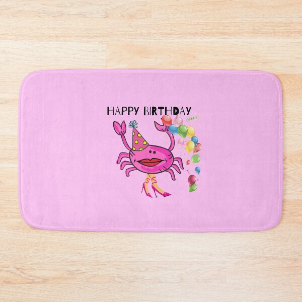 Item preview, HAPPY BIRTHDAY #5 FUNNY PINK CRAB PINK SHOES PARTY HAT BALLOONS  designed and sold by EllieMonroe.