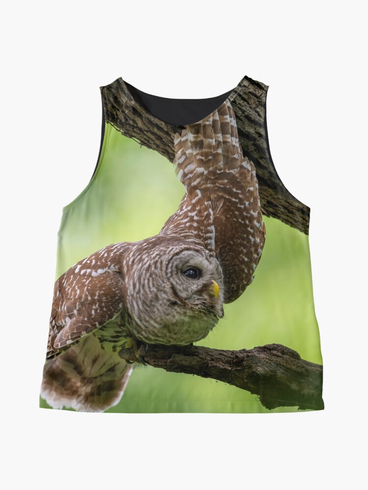 Thumbnail 4 of 6, Sleeveless Top, Relaxing Male Barred Owl designed and sold by Puttaswamy Ravishankar.