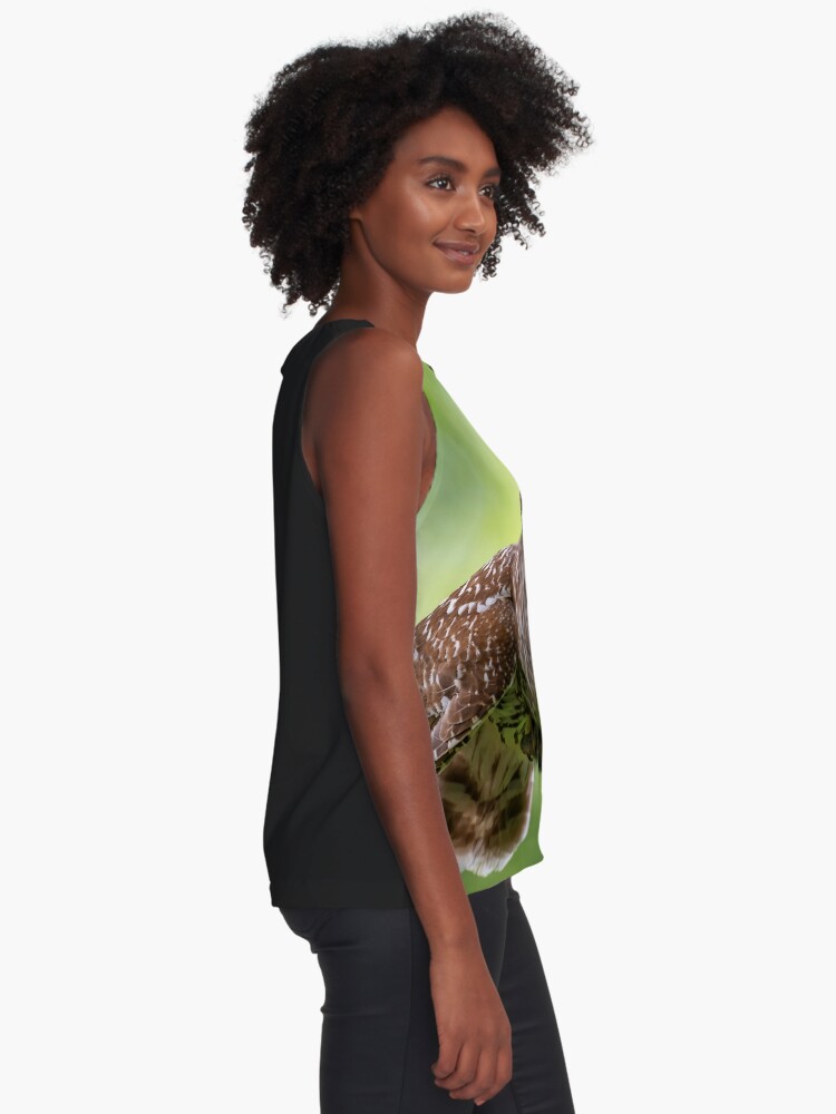 Thumbnail 2 of 6, Sleeveless Top, Relaxing Male Barred Owl designed and sold by Puttaswamy Ravishankar.