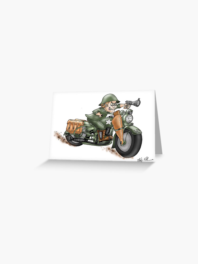 Carte De Vœux Harley Style Moto Wla Par Squigglemonkey Redbubble
