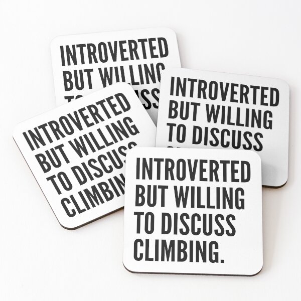 Item preview, Introverted But Willing to Discuss Climbing Mountain Rock Climbing Funny Sticker Tshirt Shirt Tee designed and sold by ProjectHippie.