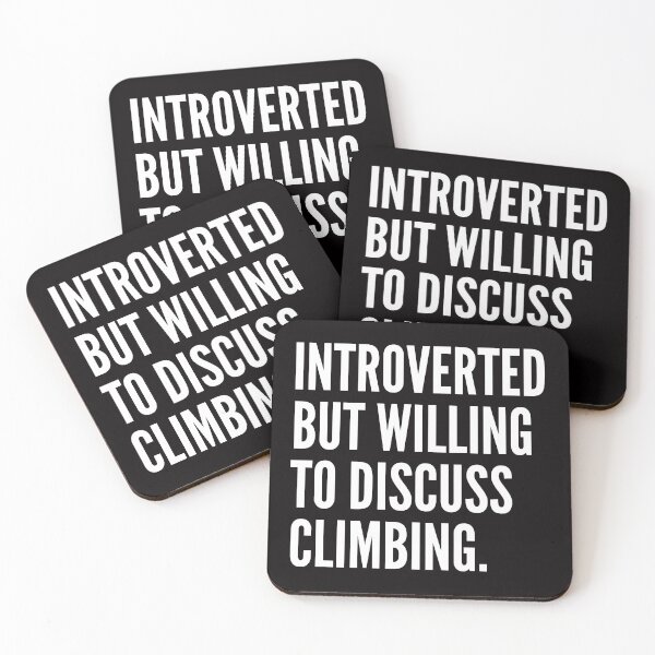 Item preview, Introverted But Willing to Discuss Climbing Mountain Rock Climbing Funny Sticker Tshirt Shirt Tee designed and sold by ProjectHippie.
