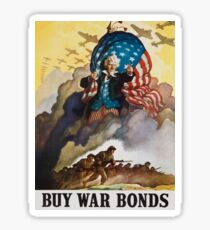 uncle sam world war 2 retro poster Sticker