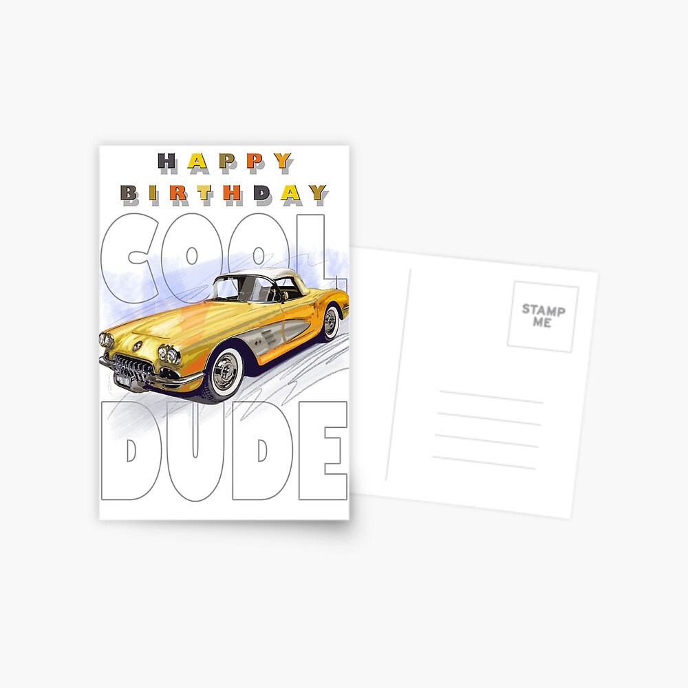 Carte De Vœux Cool Dude Joyeux Anniversaire Par Scottyboyart Redbubble