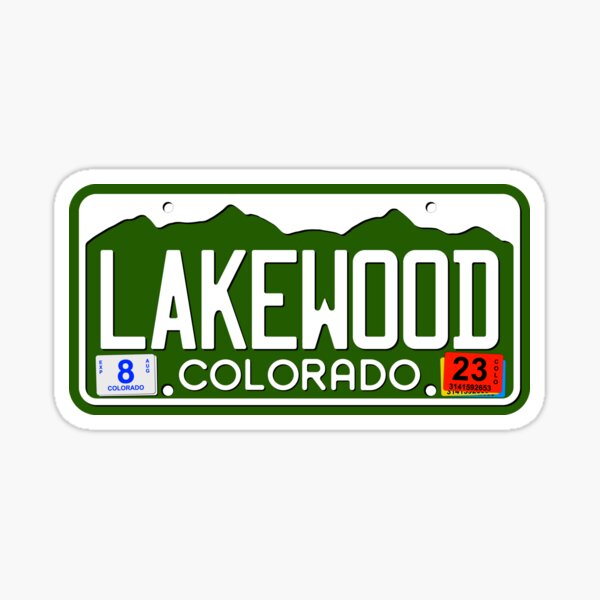 "Colorado License Plate LAKEWOOD" Sticker for Sale by RonTo Redbubble