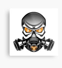 Bitcoin Gas Mask Metal Print