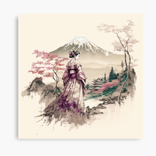 Item preview, Floral Mountains, Japan designed and sold by BellasArtStudio.