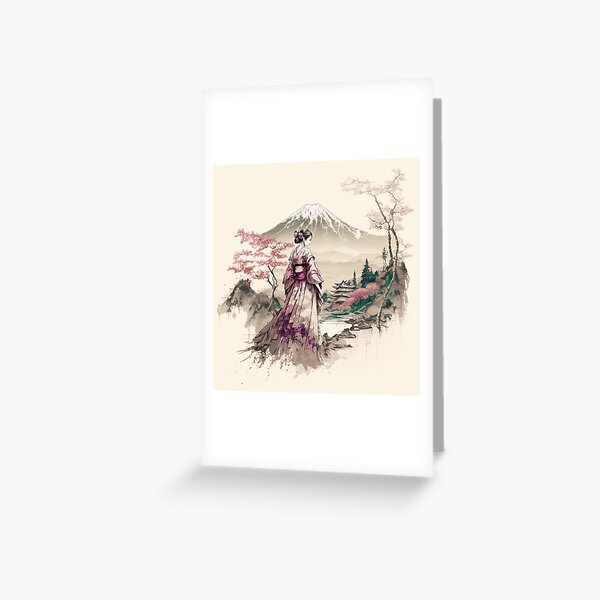 Item preview, Floral Mountains, Japan designed and sold by BellasArtStudio.