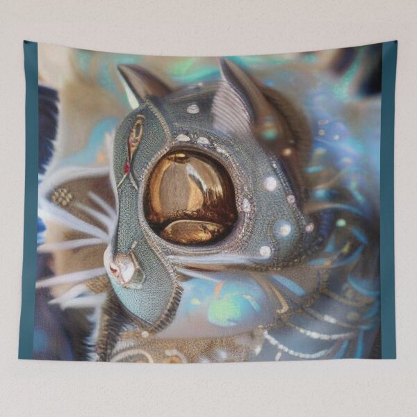 Item preview, Golden armor knight cat, AI art designed and sold by Dendros-Studio.