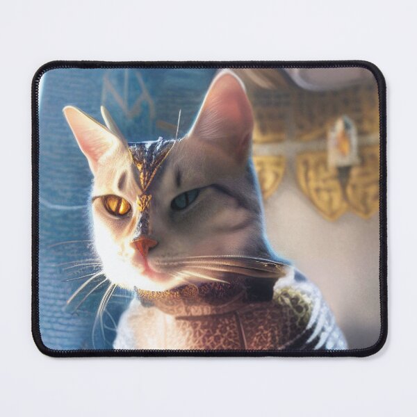 Item preview, Fantasy cat princess on armor, AI art designed and sold by Dendros-Studio.