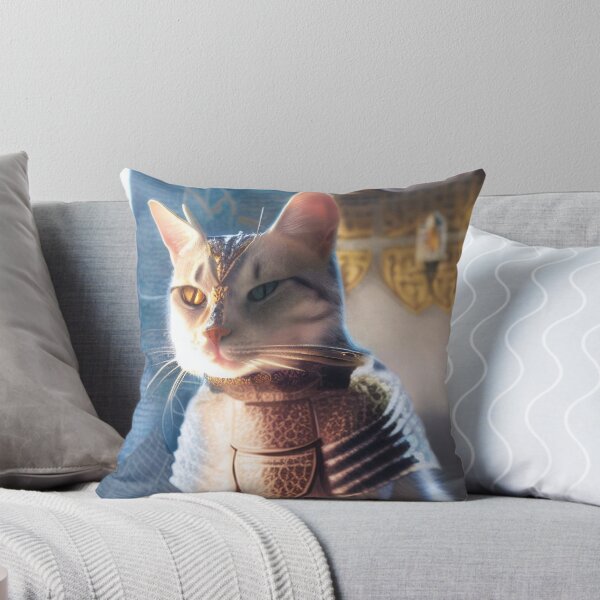 Item preview, Fantasy cat princess on armor, AI art designed and sold by Dendros-Studio.