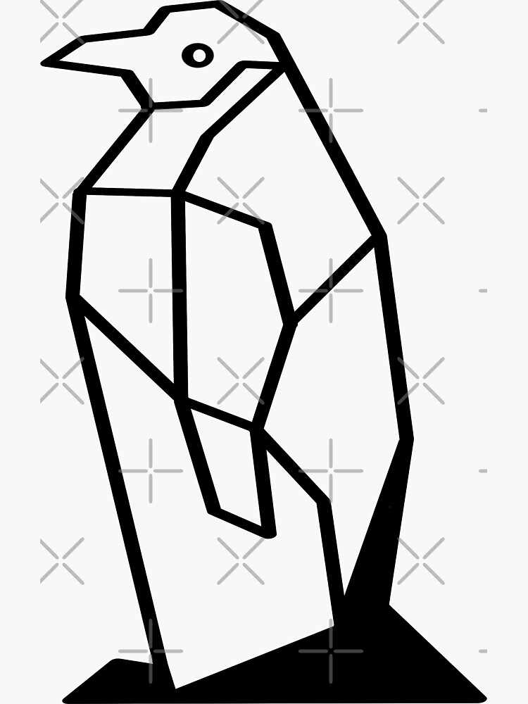 &ldquo;Penguin - Geometric - Line Drawing&rdquo; Sticker for Sale by Anup123