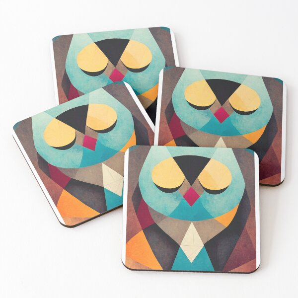Item preview, Owl made out of geometric nature textures, abstract art designed and sold by Rogervdb.
