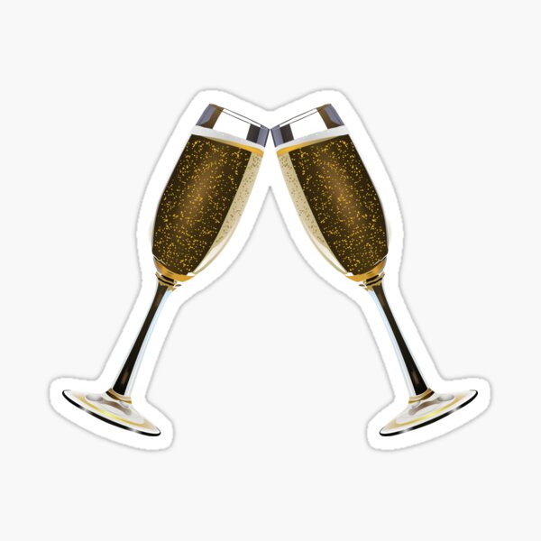 Champagne Flute Stickers Redbubble