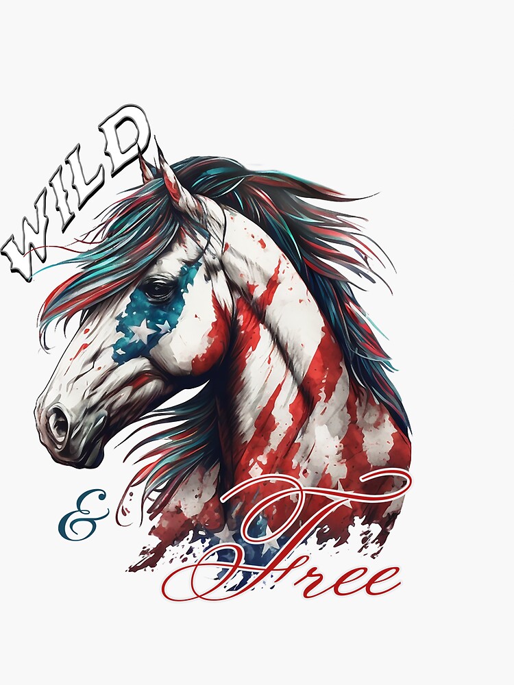 Broncos Horse Head American Flag, High Quality Vinyl Stickers