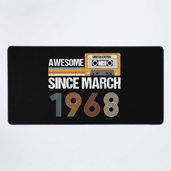Item preview, Awesome Since March 1968 | 55th Birthday Gifts | 55 Years Old Gifts designed and sold by AMINE  ★★★★★.
