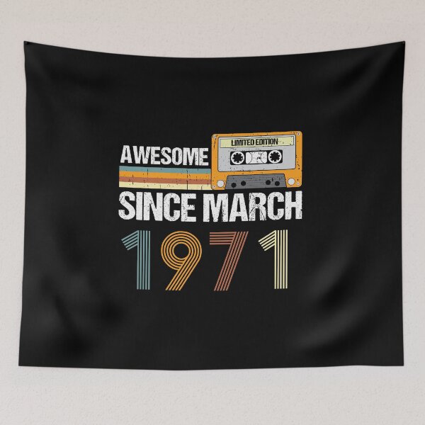 Item preview, Awesome Since March 1971 | 52th Birthday Gifts | 52 Years Old Gifts designed and sold by AMINE  ★★★★★.