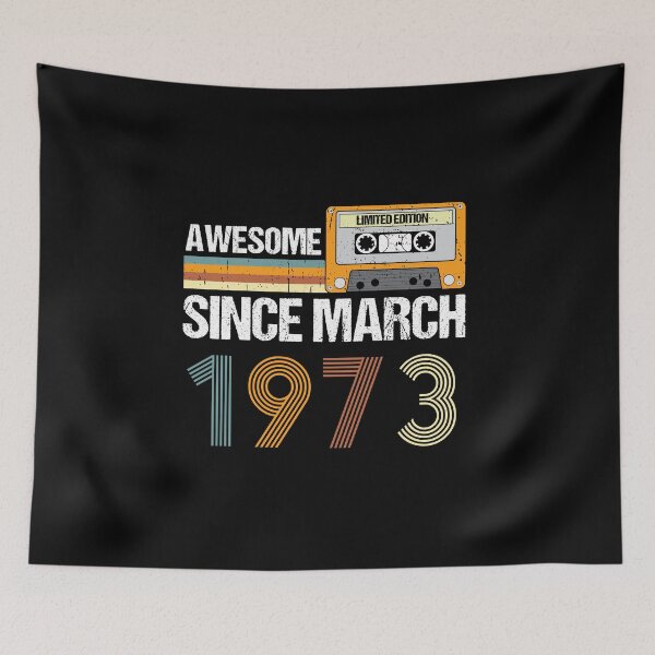 Item preview, Awesome Since March 1973 | 50th Birthday Gifts | 50 Years Old Gifts designed and sold by AMINE  ★★★★★.