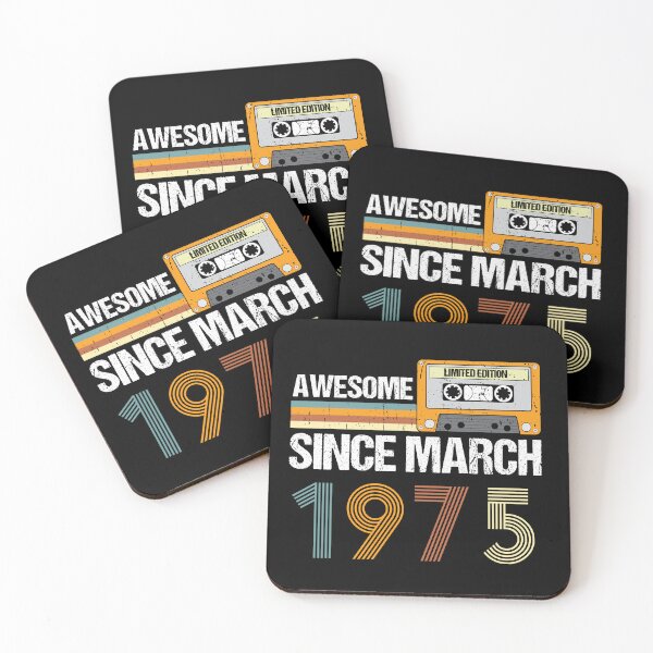 Item preview, Awesome Since March 1975 | 48th Birthday Gifts | 48 Years Old Gifts designed and sold by AMINE  ★★★★★.