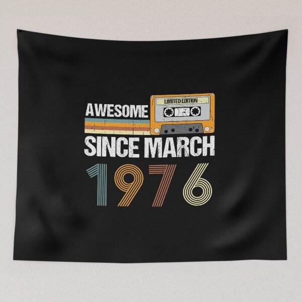 Item preview, Awesome Since March 1976 | 47th Birthday Gifts | 47 Years Old Gifts designed and sold by AMINE  ★★★★★.