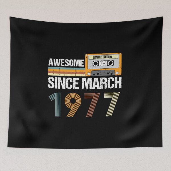 Item preview, Awesome Since March 1977 | 46th Birthday Gifts | 46 Years Old Gifts designed and sold by AMINE  ★★★★★.