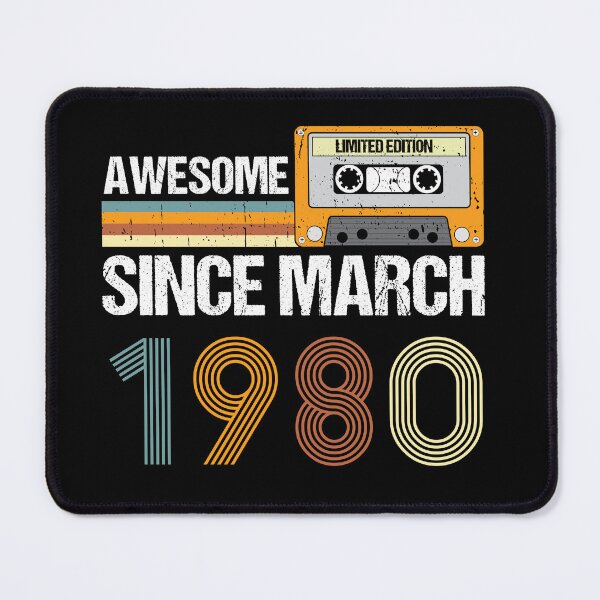 Item preview, Awesome Since March 1980 | 43th Birthday Gifts | 43 Years Old Gifts designed and sold by AMINE  ★★★★★.