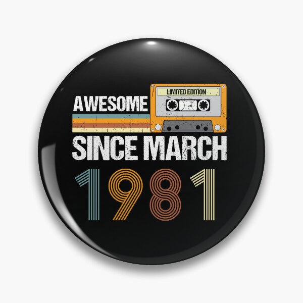 Item preview, Awesome Since March 1981 | 42th Birthday Gifts | 42 Years Old Gifts designed and sold by AMINE  ★★★★★.