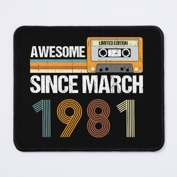 Item preview, Awesome Since March 1981 | 42th Birthday Gifts | 42 Years Old Gifts designed and sold by AMINE ★★★★★.