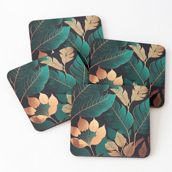 Item preview, "Raelynn" - Luxury Flowers Abstract Pattern in Gold, Silver, Green, Black designed and sold by HiArtify ❤️.