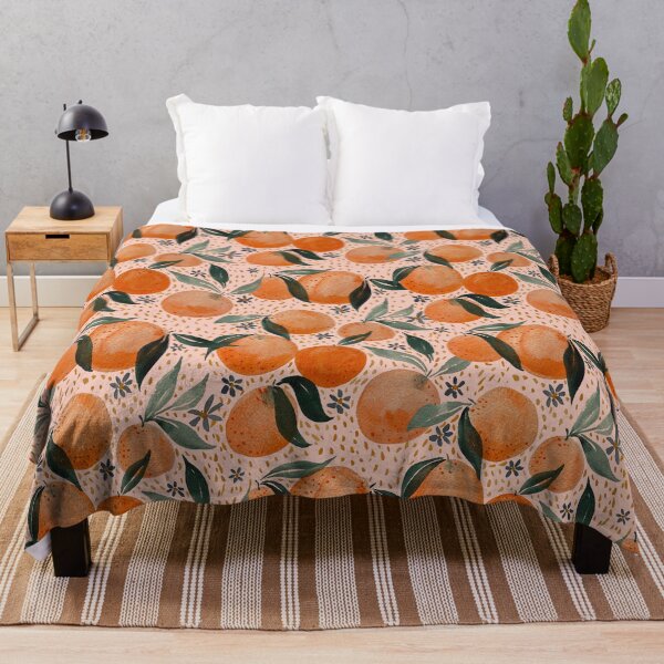 Item preview, Oranges on pink, painterly watercolor citrus fruit designed and sold by Ashleigh Fish.