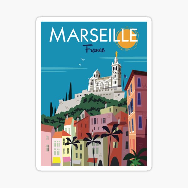  Affiche Marseille Notre Dame de la Garde Sticker