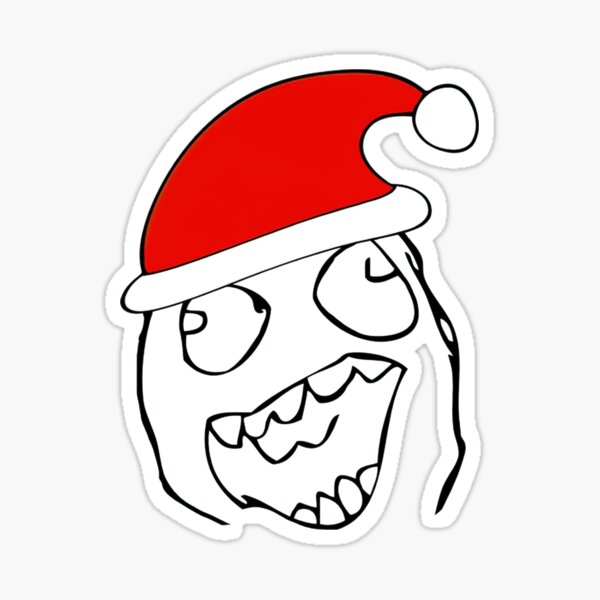 troll face creepy evil monster with big mouth eyes Sticker