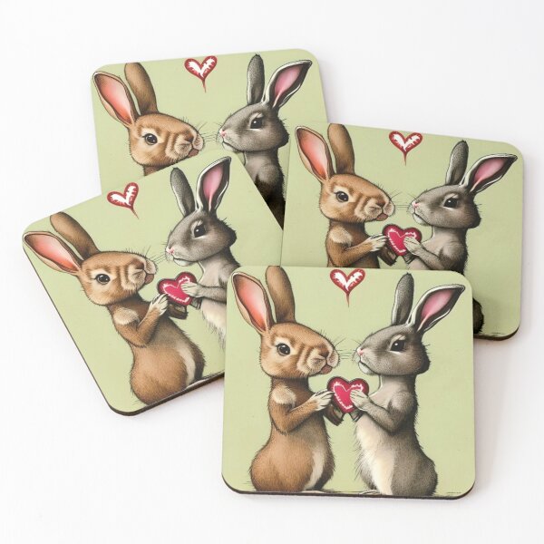 Item preview, Some Bunny Loves You Vintage Style Valentine designed and sold by ZenEverAI.
