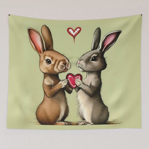 Item preview, Some Bunny Loves You Vintage Style Valentine designed and sold by ZenEverAI.