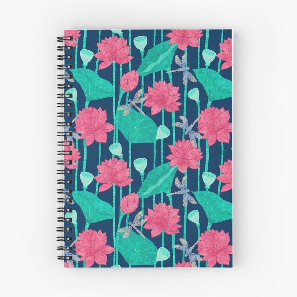 Item preview, Lotus and Dragonflies Floral Pattern designed and sold by Artsychoke.