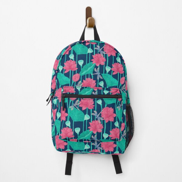 Item preview, Lotus and Dragonflies Floral Pattern designed and sold by Artsychoke.