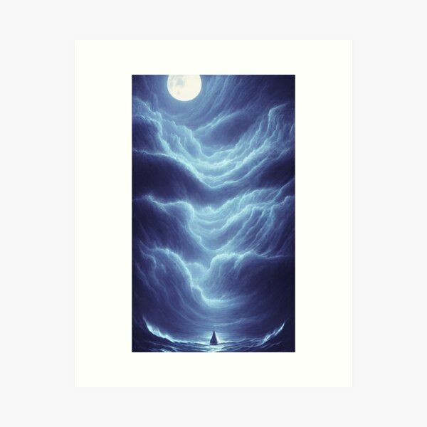 Item preview, Boat Into Waves & Clouds Storm designed and sold by SinoFantai.