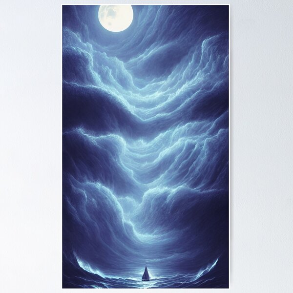 Item preview, Boat Into Waves & Clouds Storm designed and sold by SinoFantai.