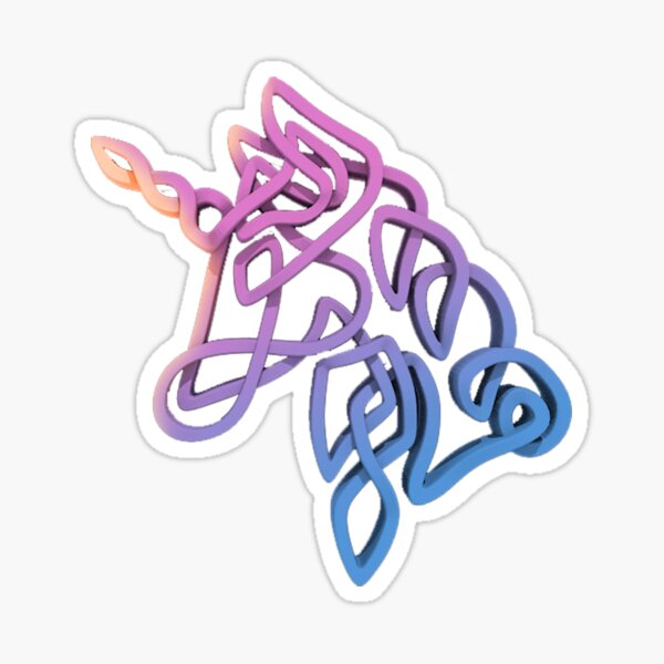 Rainbow Knotted Unicorn Head Sticker