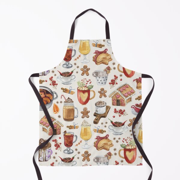 Item preview, Festive Winter Drinks and Desserts Watercolor Pattern designed and sold by CrossVersion.