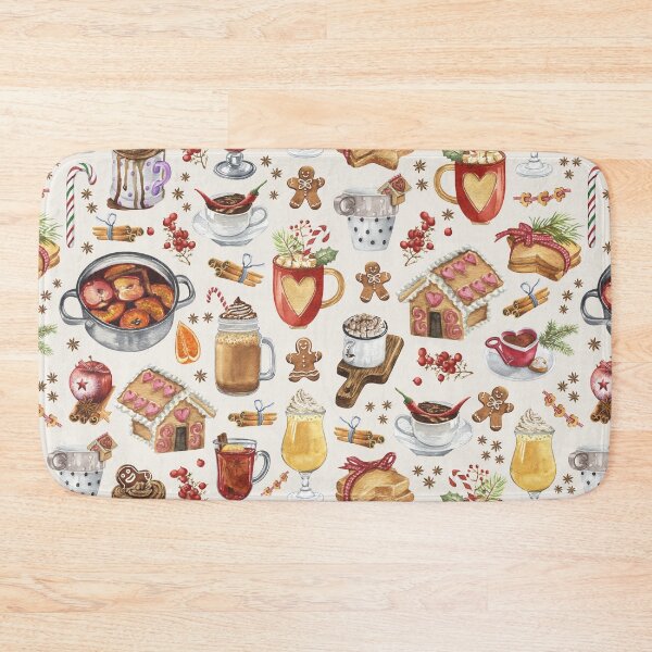 Item preview, Festive Winter Drinks and Desserts Watercolor Pattern designed and sold by CrossVersion.