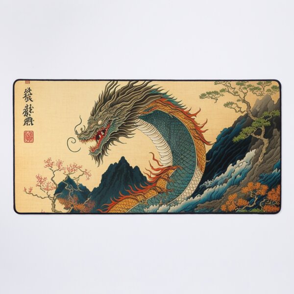 Vista previa del artículo con la obra «Pintura japonesa Dragón chino», diseñado y vendido por Tho0mX.