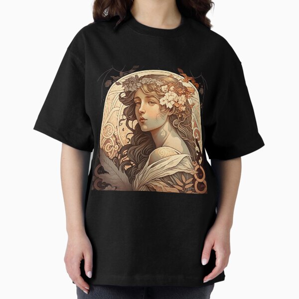 Art Nouveau Portraits #4 Oversized T-Shirt