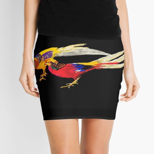 Pheasants at Night Mini Skirt