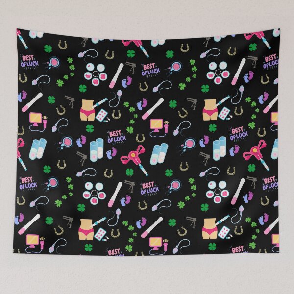 Item preview, IUI Fertility treatment pattern black designed and sold by Lady-Frost.