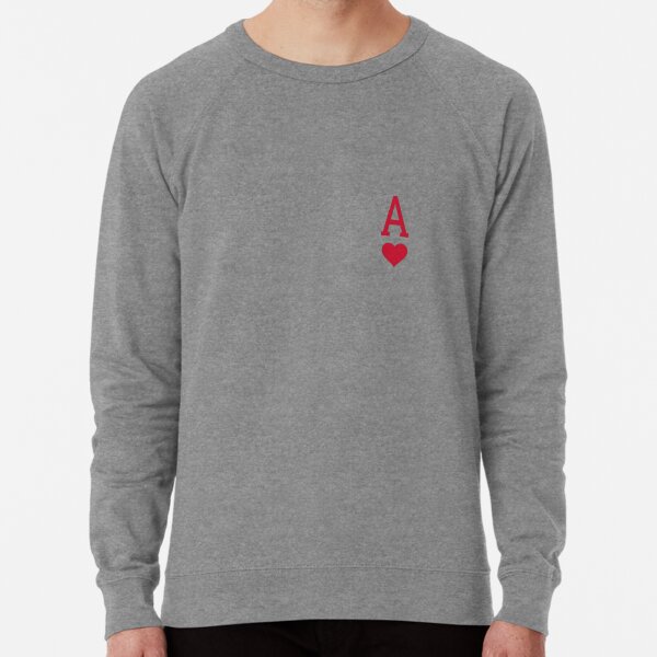 Red ace of hearts playing card Family Game Lightweight Sweatshirt