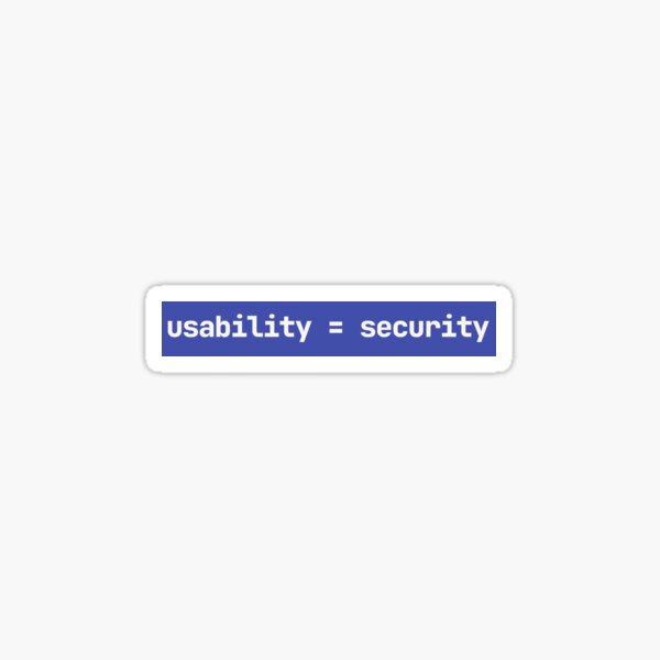 Usability Equals Security Sticker