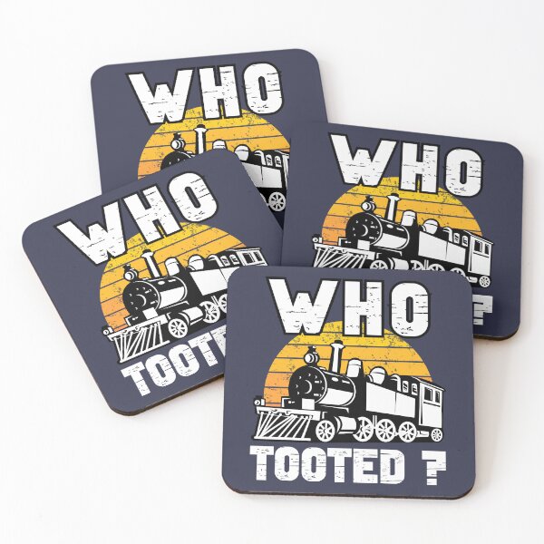 Item preview, Who Tooted Funny Retro Model Railroad Steam Trains Lovers designed and sold by 74ninetees.