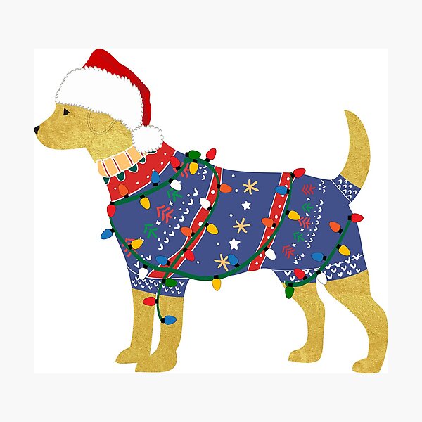 yellow lab ugly christmas sweater